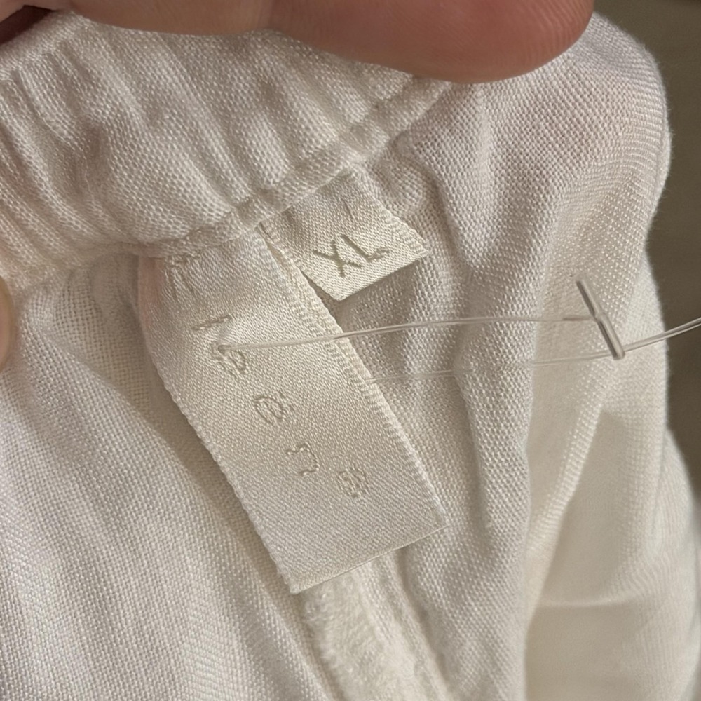 Kleen Culotte Shorts Womens XL White Ruffle Hem Flowy Linen Boho Casual Artisan - Picture 10 of 14